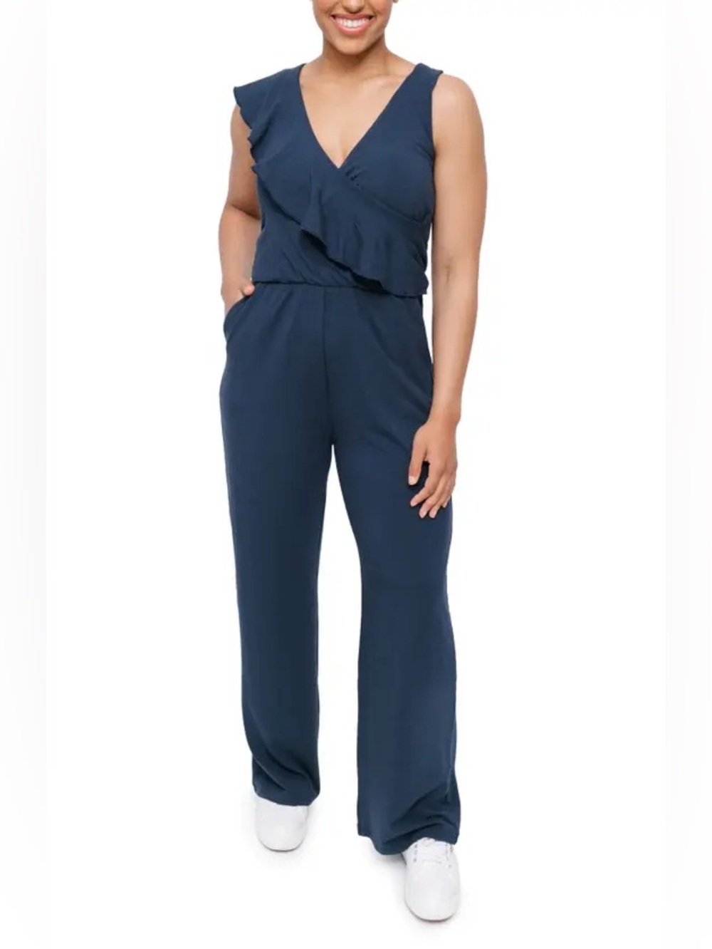 🇨🇦 SMASH & TESS - DAYDREAMING Romper in Sky navy. Small.